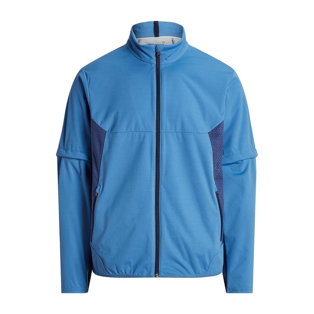 New RLX Ralph Lauren Windbreaker Golf Jacket Detachable Sleeves Blue Medium $228